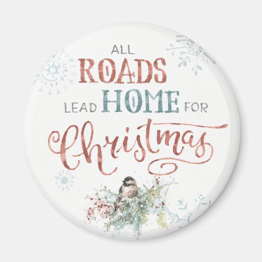 すべての道路がクリスマスに故郷に向かう マグネット (正面)