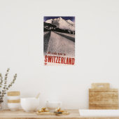 すべての道路がスイスのヴィンテージ旅行に通じる ポスター (キッチン)