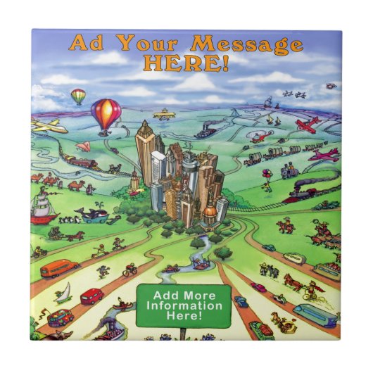 すべての道路はアトランタ・ジョージアにつながる タイル (正面)