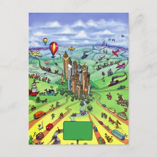 すべての道路はアトランタ・ジョージアにつながる ポストカード (正面)