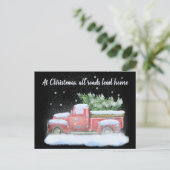 すべての道路はヴィンテージピックアップトラックでホームにリード シーズンポストカード (スタンド正面)