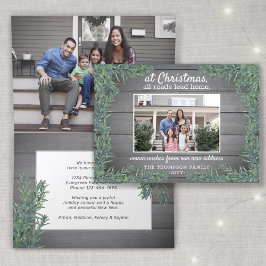 すべての道路リードホーム新しい住所クリスマス写真折り畳み シーズンカード