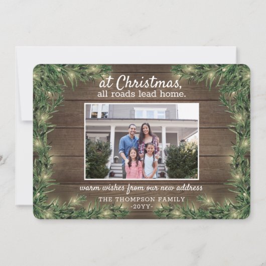 すべての道路リードホーム新しい住所2写真クリスマス シーズンカード (正面)