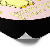 すべての違うかわいいからベビーダックイエロー&ピンク ポスター (角)