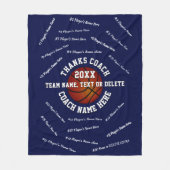 すべての選手がバスケットボールのコーチのギフトの名前をコーチ フリースブランケット (正面)