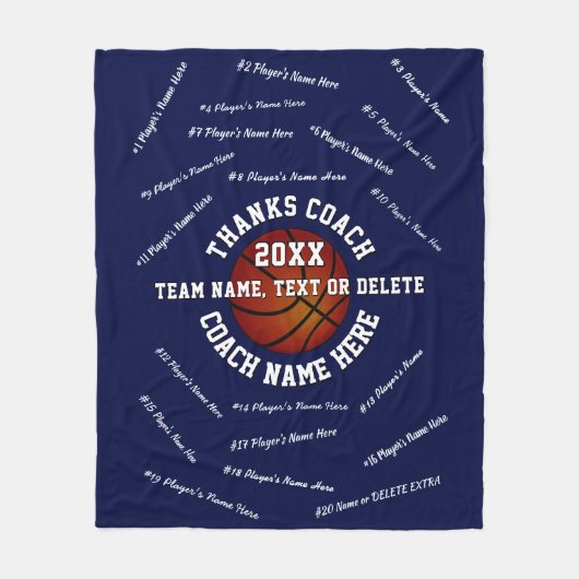 すべての選手がバスケットボールのコーチのギフトの名前をコーチ フリースブランケット (正面)