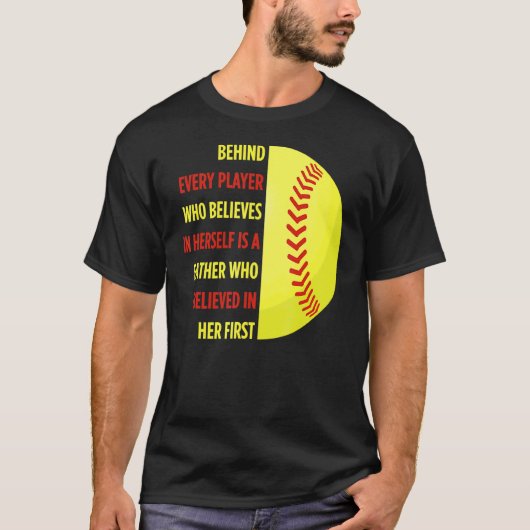 すべての選手の後ろに父ソフトボールパパダグ Tシャツ (正面)