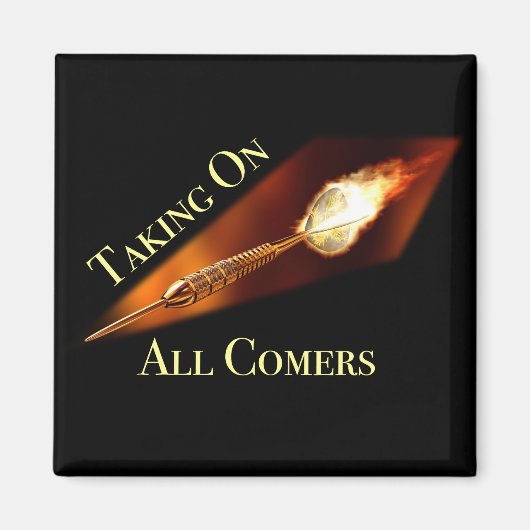 すべての選手を引き受けるダーツ・チャンピオン マグネット (正面)