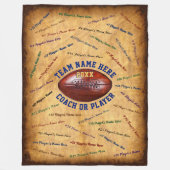 すべての選手、サッカーパーソナライズされたコーチのギフト フリースブランケット (正面)