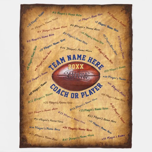 すべての選手、サッカーパーソナライズされたコーチのギフト フリースブランケット (正面)