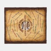 すべての選手、チーム、コーチ名野球コーチのギフト フリースブランケット (正面(横))