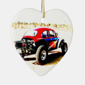 すべての部門の赤く白くおよび青のbajaの虫 セラミックオーナメント (右)