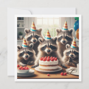 すべての野獣を呼び出す!アライグマの誕生日 招待状