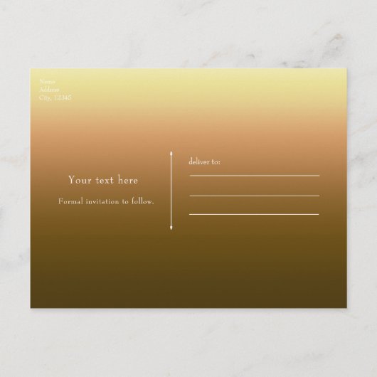 すべての金ゴールドシネマ&スターズハリウッド日付を保存 案内ポストカード (裏面)