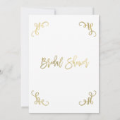 すべての金ゴールドホイフェイクルブライダルシャワースクリプトタイプ 招待状 (裏面)