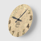 すべての金ゴールド猫 ラウンド壁時計 (傾斜)