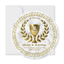 すべての金ゴールド賞の金コップの月桂樹のリースのモノグラム