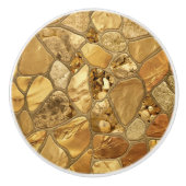 すべての金ゴールド – 小石ボロノイのモザイクN1 セラミックノブ (正面)