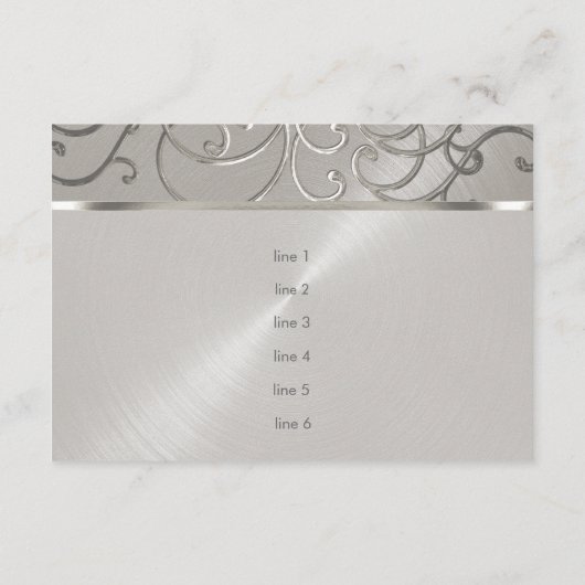 すべての銀エレガントのフィリグリー渦巻き旋回の後 招待状 (裏面)