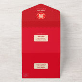 すべての長寿の願いが叶う中華まんじゅ長寿誕生日招待状 オールインワン招待状 (外側)