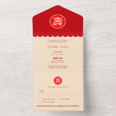 すべての長寿の願いが叶う中華まんじゅ長寿誕生日招待状 オールインワン招待状 (内側)