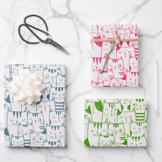 すべての間抜け猫 ラッピングペーパーシート (正面)