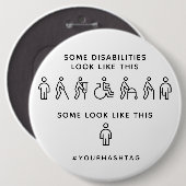 すべての障害が表示されるのハッシュタグカスタムではない 缶バッジ (正面&裏面)