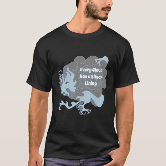 すべての雲は銀の裏龍を持中国のつ Tシャツ (正面)