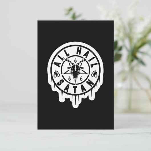 すべての雹サタンヤギのギフトクリスマスギフト 出欠カード (スタンド正面)