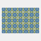 すべての青のシームレスな民族パターンセット2 ラッピングペーパーシート (正面)