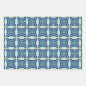 すべての青のシームレスな民族パターンセット3 ラッピングペーパーシート (正面3)