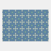 すべての青のシームレスな民族パターンセット3 ラッピングペーパーシート (正面2)