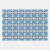 すべての青のシームレスな民族パターンセット4 ラッピングペーパーシート (正面3)