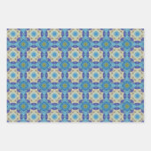 すべての青のシームレスな民族パターンセット4 ラッピングペーパーシート (正面)