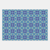 すべての青のシームレスな民族パターンセット5 ラッピングペーパーシート (正面3)