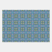 すべての青のシームレスな民族パターンセット6 ラッピングペーパーシート (正面2)