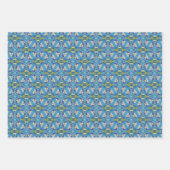 すべての青のシームレスな民族パターンセット7 ラッピングペーパーシート (正面)
