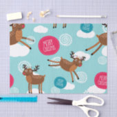 すべての飛んでいるなトナカイの希望メリークリスマス 薄葉紙 (クラフト)