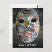すべての魂はさまざまな色のマスク ポストカード (正面/裏面)