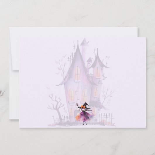 すべての魔女を呼び出すハロウィーン衣装パーティー写真 招待状 (裏面)