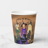 すべての魔女ハロウィーン誕生日パーティーを呼び出す 紙コップ (正面)