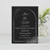 すべての黒いフローラは日付を結婚保存 招待状 (スタンド正面)