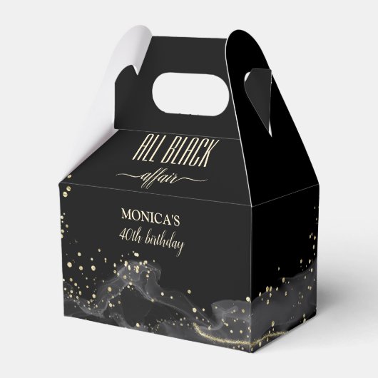 すべての黒い浮気の誕生日パーティーのミニマエレガントリスト フェイバーボックス (裏面サイド)