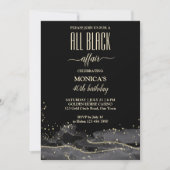 すべての黒い浮気の誕生日パーティーのミニマエレガントリスト 招待状 (正面)