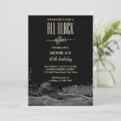 すべての黒い浮気の誕生日パーティーのミニマエレガントリスト 招待状 (スタンド正面)