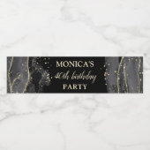 すべての黒い関係の誕生日ミニマルパーソナライズされたリスト ペットボトルラベル (シングルラベル)