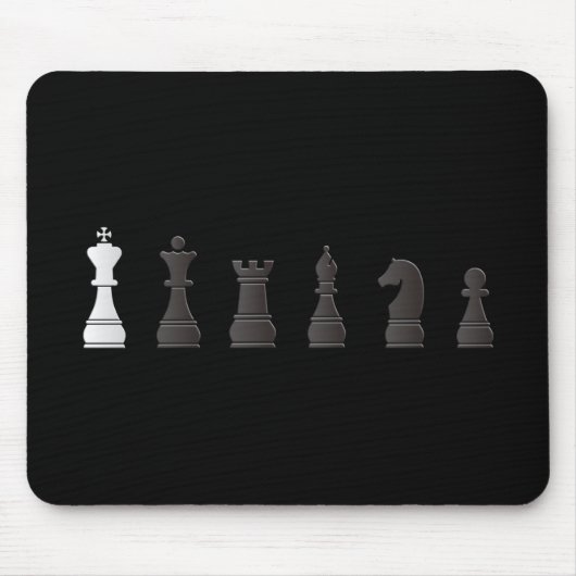 すべての黒い1つの白、駒 マウスパッド (正面)