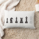 すべての黒い1つの白、駒 ランバークッション (ブランケット)