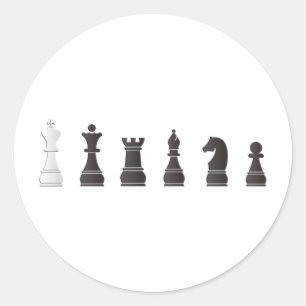 すべての黒1つの白、チェスの駒 ラウンドシール