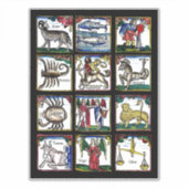 すべての12〔占星術の〕十二宮図シンボルや象徴誕生日星占い記号 シール (正面)